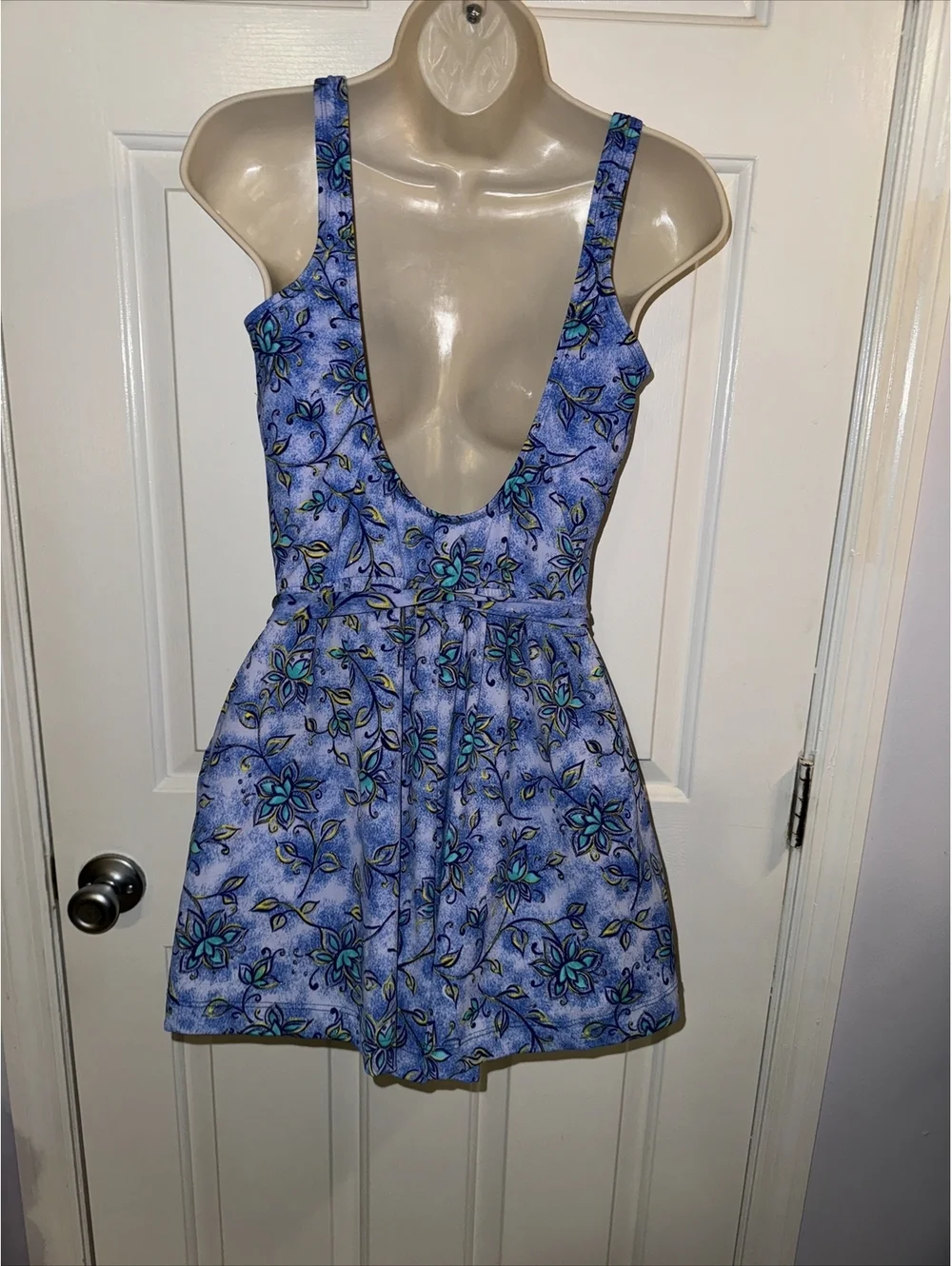 Vintage 80’s CEEB OF MIAMI Vintage One Piece Swimsuit Skort Dress SIZE 16